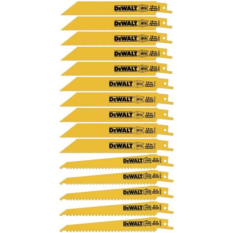 DEWALT Bi Metal Reciprocating Saw Blade Set 15 Piece With Tough Case