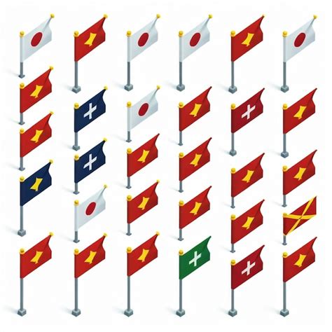 Premium Vector | A series of flags with different colors including the ...