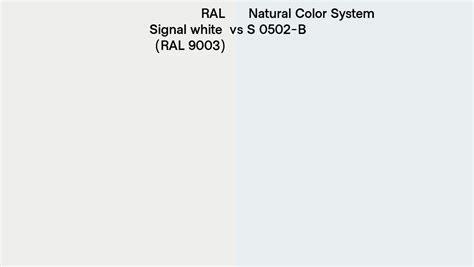 Ral Signal White Ral 9003 Vs Natural Color System S 0502 B Side By