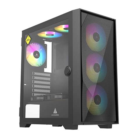 Gabinete Gamer Acegeek Striker A411 Mesh Mid Tower Lateral De Vidro