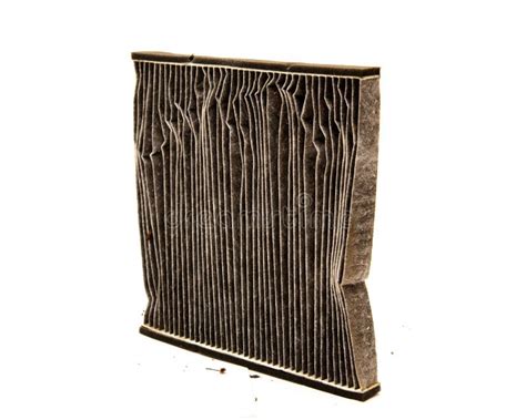 Side View Used Dirty Auto Cabin Air Filter Made Of Fiber Paper Cotton