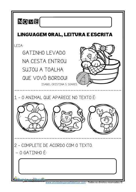 Texto Pequeno Interpretação 1 Ano FDPLEARN