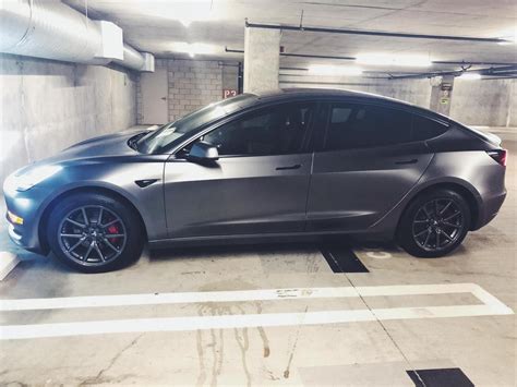 Tesla Model 3 Gray With Black Rims