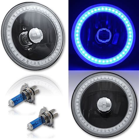 Blue Smd Led Halo Angel Eye Black Halogen Light Crystal