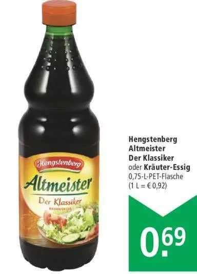 Hengstenberg Altmeister Der Klassiker Oder Kräuter Essig Angebot Bei