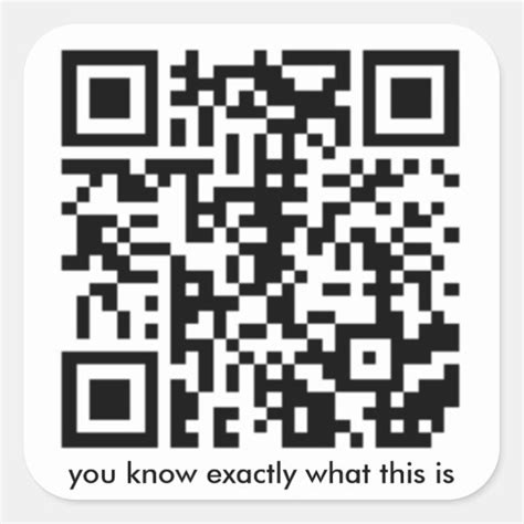 rick roll qr code square sticker | Zazzle.com