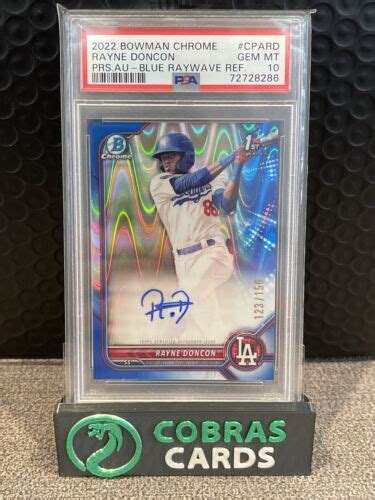 Rayne Doncon Bowman Chrome Blue Raywave Refractor Auto Psa