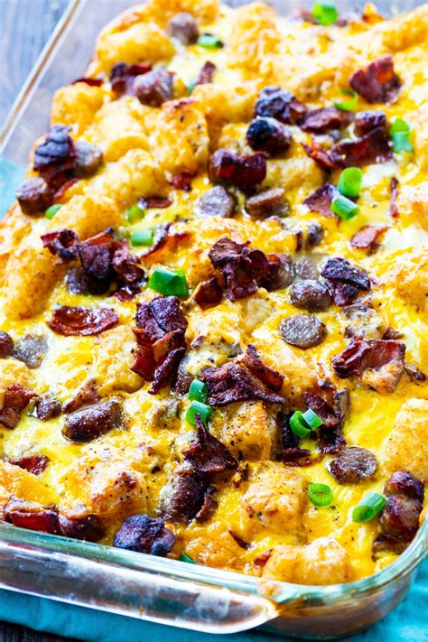 Loaded Tater Tot Breakfast Casserole Spicy Southern Kitchen