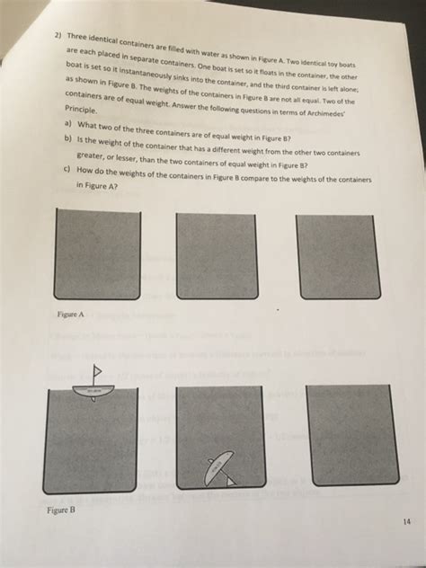 Solved 2 Three Identical Containers Are Filled With Water Chegg