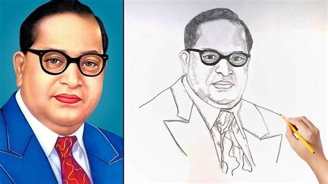 How To Draw Babasaheb Ambedkar Easy Drbrambedkar Drawing How To Draw Ambedkar Step By