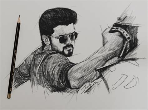 Artstation Leo Thalapathy Vijay Anna Getup Pencil Sketch 52 Off