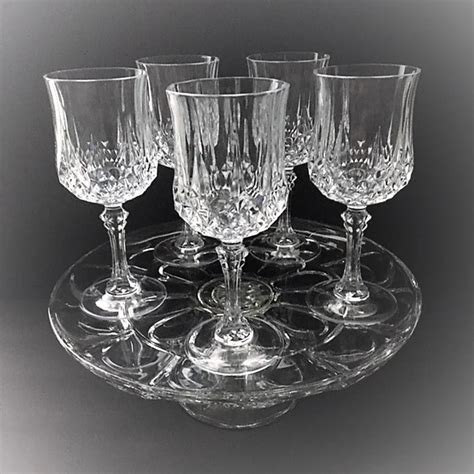 Or Longchamp Water Goblets Cristal D Arques Durand Etsy Arques