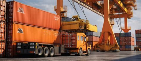 Crane Loading Cargo Container Stock Image - Image of delivery, city ...