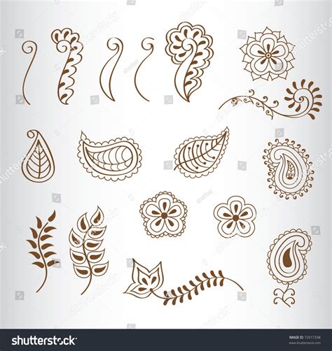 Mehandi Design Symbols Stock Vector Royalty Free 72917338 Shutterstock