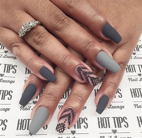 Shades Of Grey Grey Gel Nails Best Acrylic Nails Dark Gel Nails