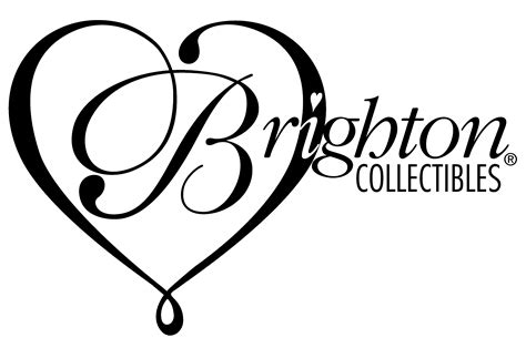 the brighton collectibles logo is shown in black and white, with a heart shaped balloon