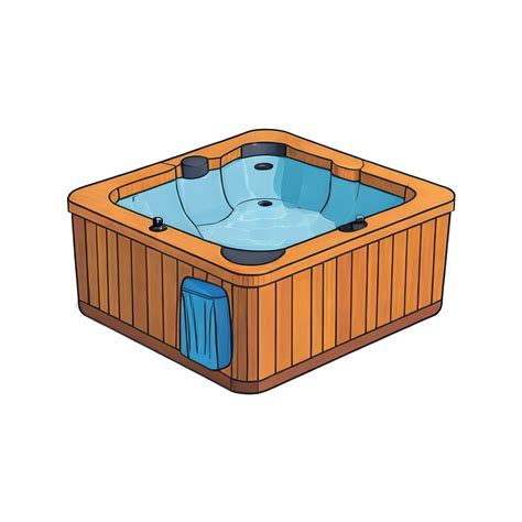 Ai Generated Hot Tub Hand Drawn Cartoon Style Illustration Png