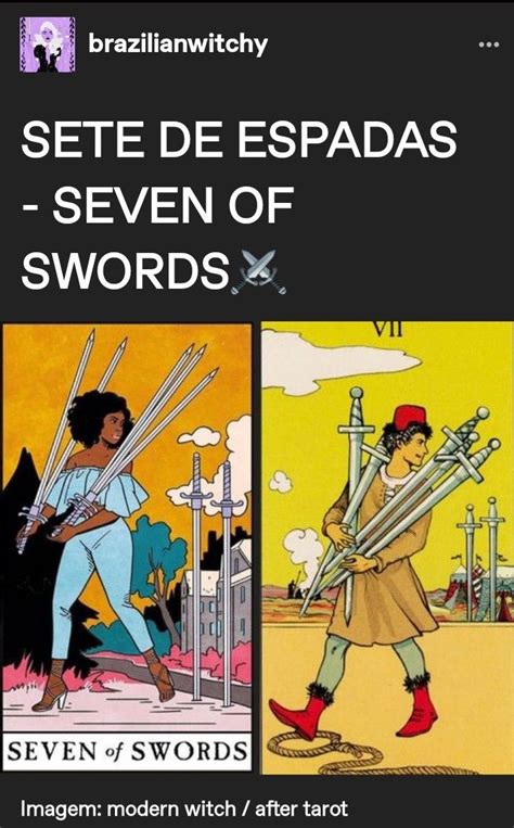 Sete De Espadas Seven Of Swords⚔ Leitura Tarot Tarot Wicca Para