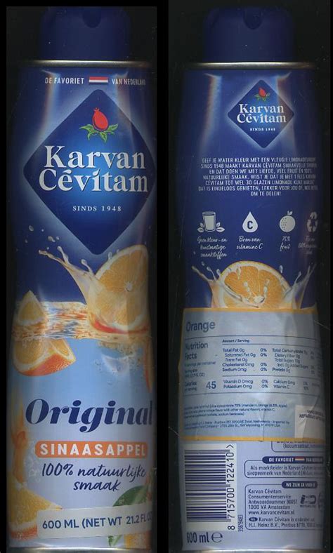 Karvan C Vitam Sinaasappel Limonadesiroop Orange Ml Beverages