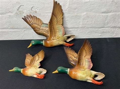 Set Of Three Nice Quality Vintage Flying Ducks Tullochs Auctions