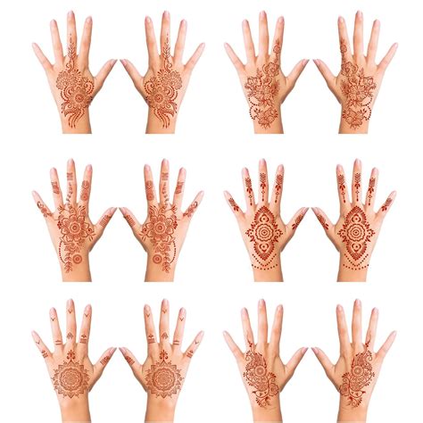 Brown Henna Tattoo Stickers Kit Indian Waterproof