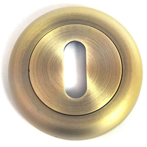 Round Escutcheon With A Radius Edge Matt Antique Brass Finish Brass Escutcheons Brass Door