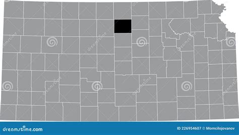 Location Map of the Mitchell County of Kansas, USA Stock Vector ...