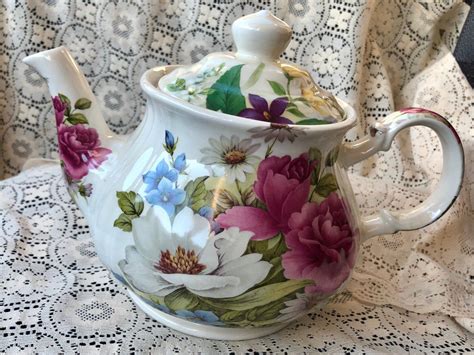 Vintage Sadler Floral England Teapot Etsy Tea Pots Etsy Painted