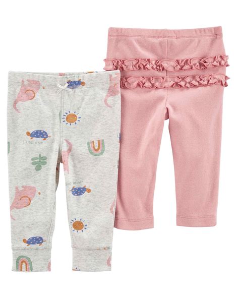 Kit calça bebê 2 peça elefante babados cinza Carter s Carter s