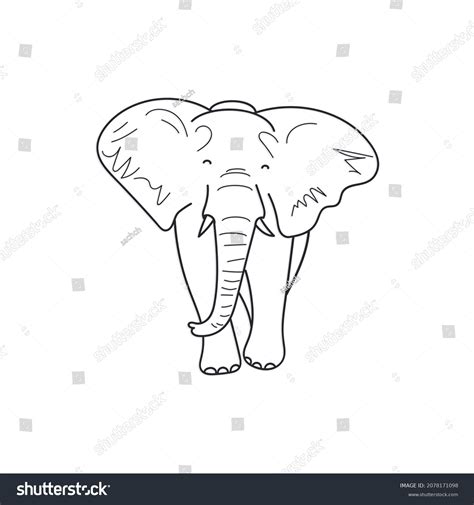 Elephant Simple Outline Drawing Vector Illustration Stock Vector (Royalty Free) 2078171098 ...