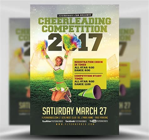 Cheerleading Competition 2017 Flyer Template Flyerheroes