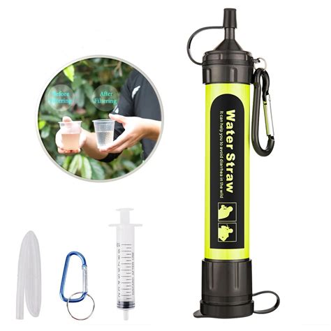 Portable Water Purifier Straw Personal Water Filter Straw Survival Kit ...