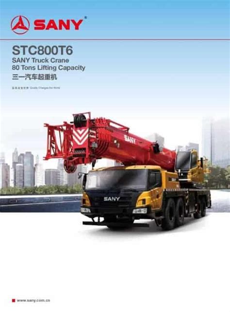 Sany STC800T6 Load Chart Specification Cranepedia