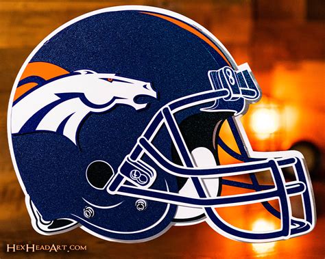 BLITZ Collection - 8 Layer Denver Broncos Helmet 3D Vintage Metal Wall