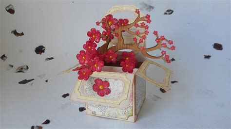 Japanese Cherry Blossoms Popup Box Card Homemade Joshino Etsy