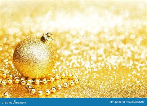 Golden Christmas Decor Stock Image Image Of Year Sparkle 130628185