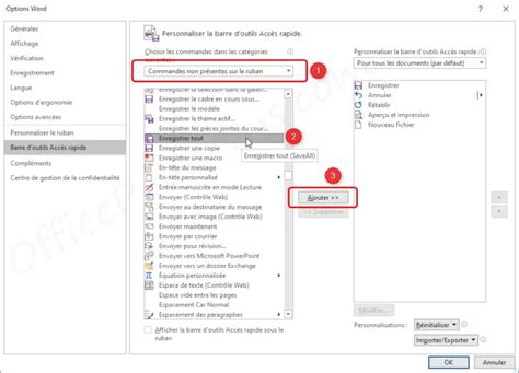 Personnaliser la barre doutils Accès rapide dans Office OfficePourTous