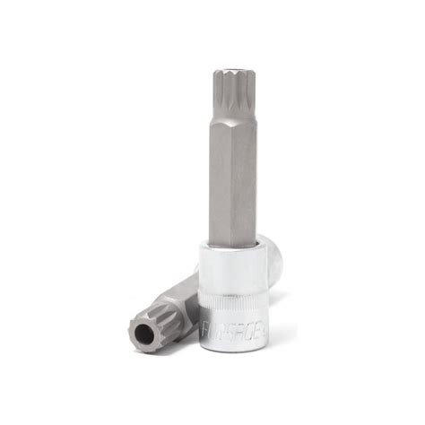 Головка бита SPLINE 12-лучевая, M14, с отверстием, 1/2"DR, L-55 мм ...