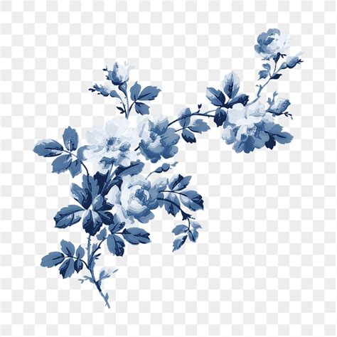 Aesthetic vintage png blue flower | Premium PNG - rawpixel