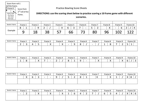 Practice Bowling Score Sheet - How to create a Practice Bowling Score Sheet? Download this ...