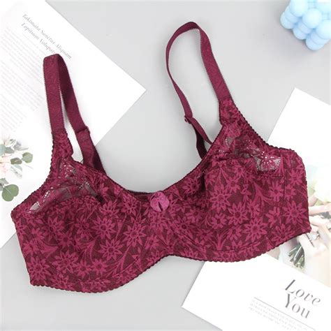 Baodmurt Plus Size Bras Bralette Crop Top Underwear Strapless Lace Lingerie Red 105E Size 75C