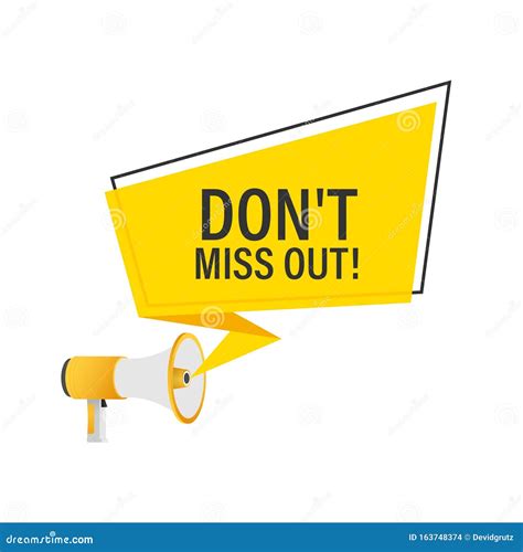 Hand Holding Megaphone - Don`t Miss Out. Vector Stock Illustration