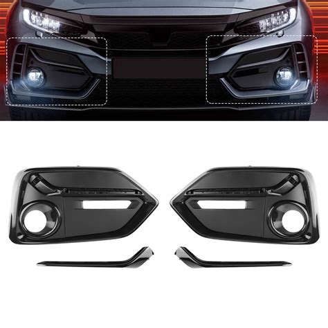 For 2020 2021 Civic Fk7 Hatchback Front Rear Bumper Fog Light Garnish