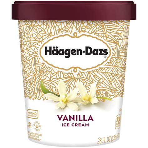 Haagen Dazs Vanilla Ice Cream 28 Fl Oz Tub No Gmo Ingredients No