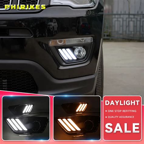 1 Par Para Jeep Compass 2017 2018 2019 Led Drl Luz De Circula O Diurna