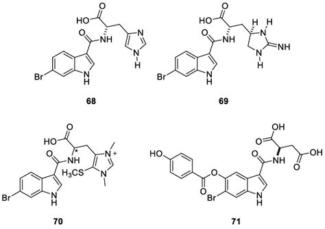 Structures Of N 6 Bromo 1H Indolyl 3 Carbonyl R Where R Is L His