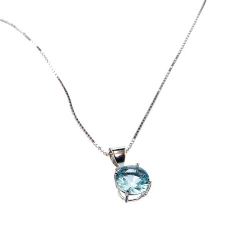 Collana Punto Luce Di Topazio Azzurro E Argento 925 Collane Quinto