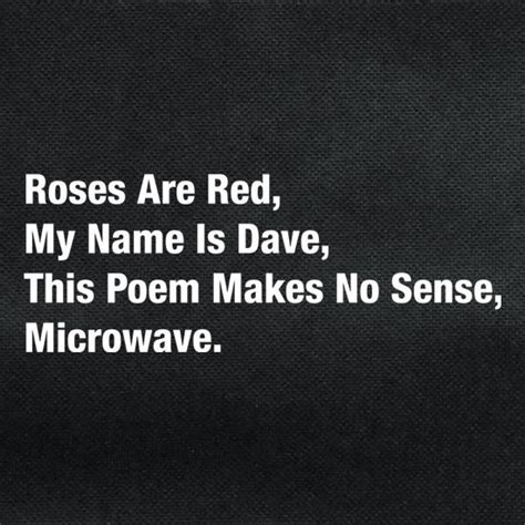 Roses Are Red My Name Is Dave This Poem Makes No Sense Microwave Bag