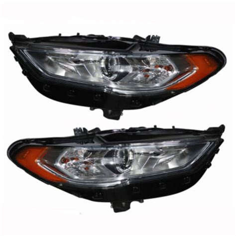 Pair Halogen Headlights Headlamps For Ford Fusion 2017 2018 2019 2020 W