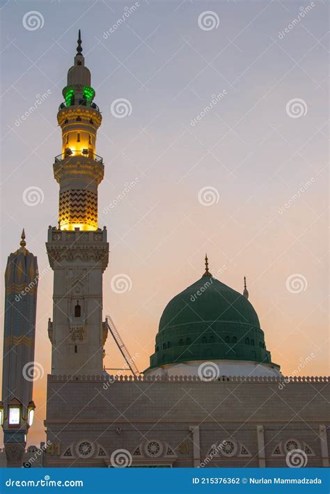 Sunset Time In Madinah Munawwarah Dome Of Prophet Muhammad S Mosque